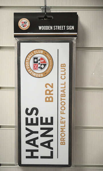 Hayes Lane Wooden Street Sign