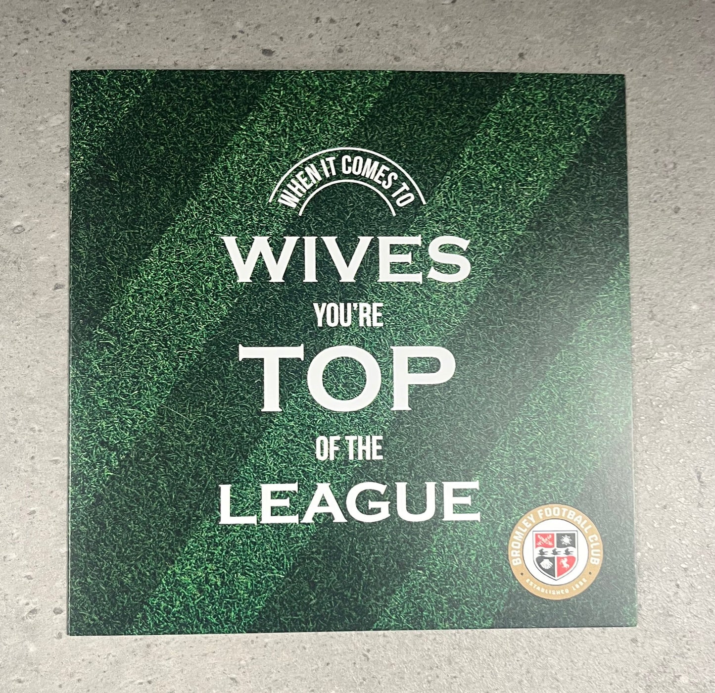 Husband/Wife Top Of The League Card