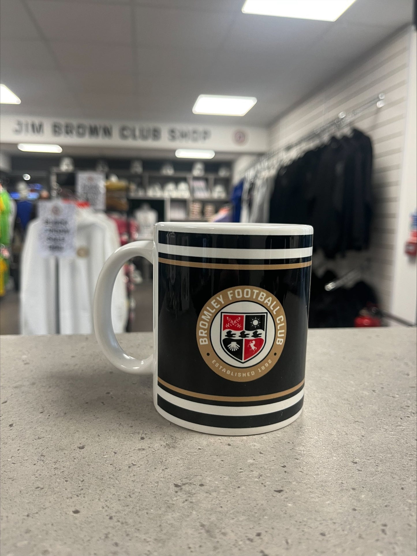 Bromley FC Black Striped Mug