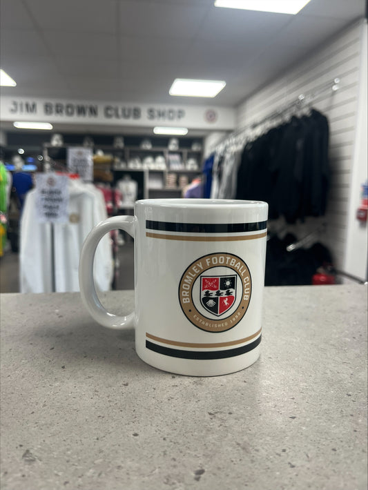 Bromley FC Black and Gold Striped Mug